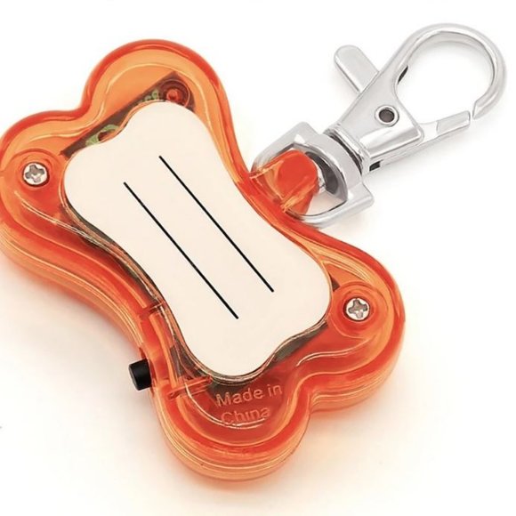 LED Safety Light Name Tag Bone Shaped Pendant Dog - Picture 5 of 13